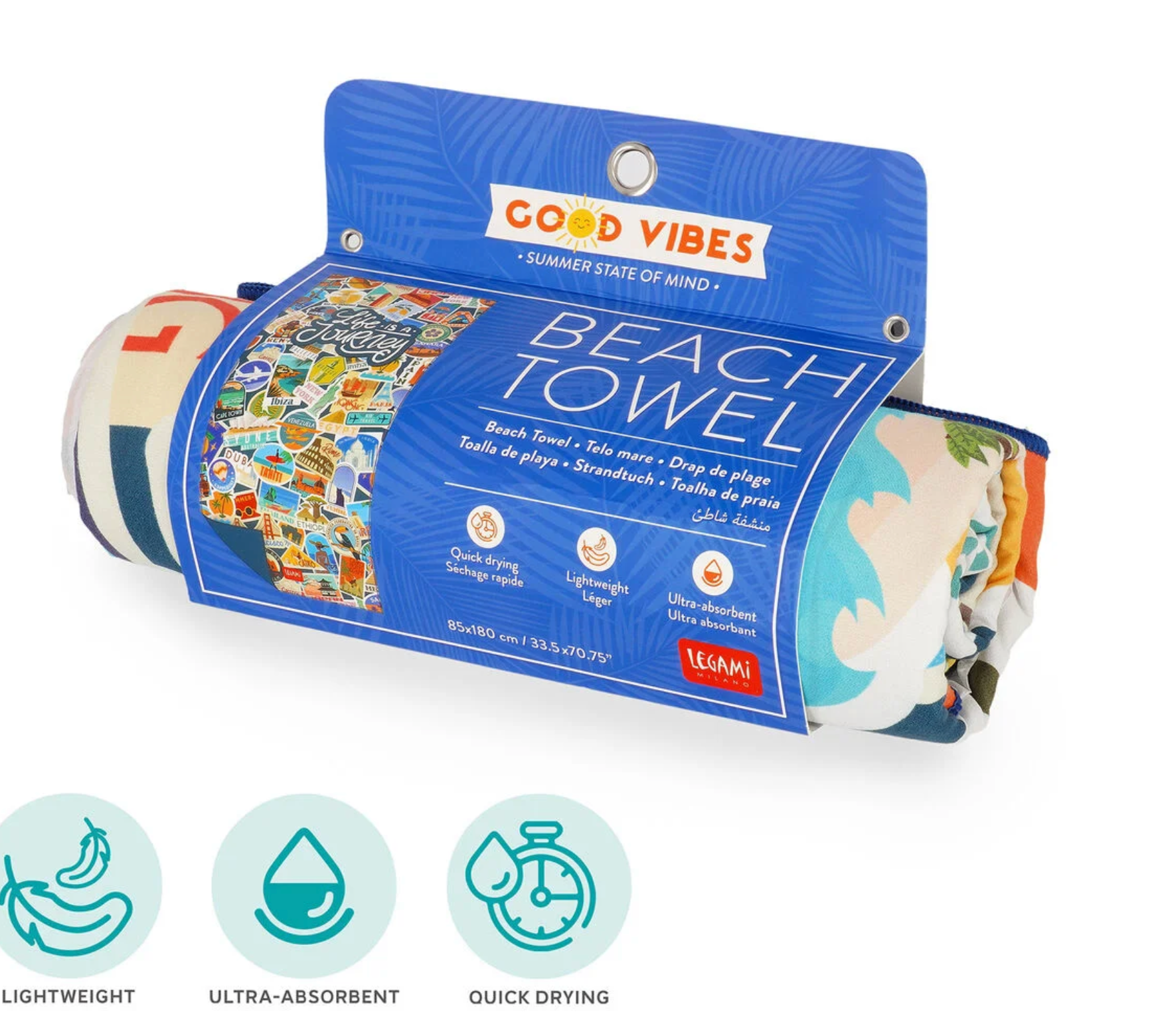 Beach Towel TRAVEL STICKERS di Legami