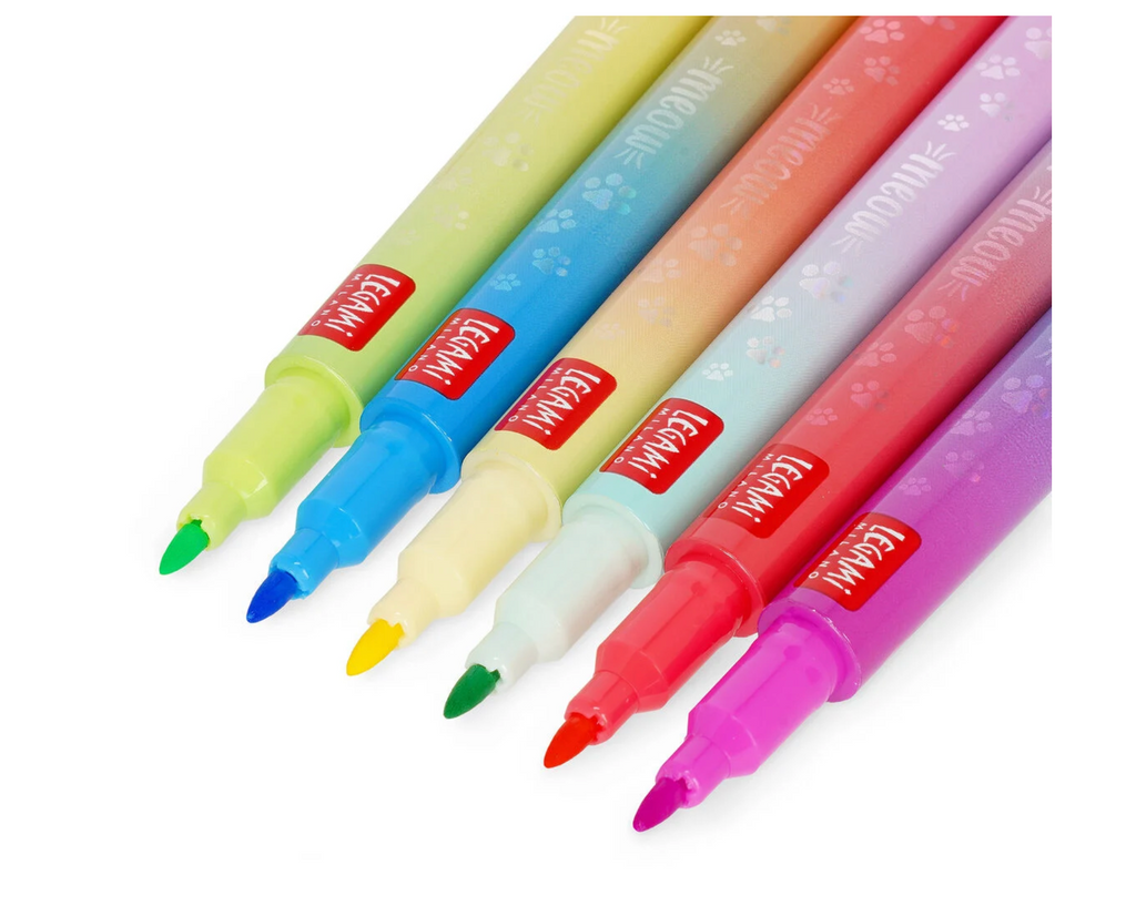 Set di 6 Pennarelli Doppia Punta con Colori Sovrascrivibili - Meow legami