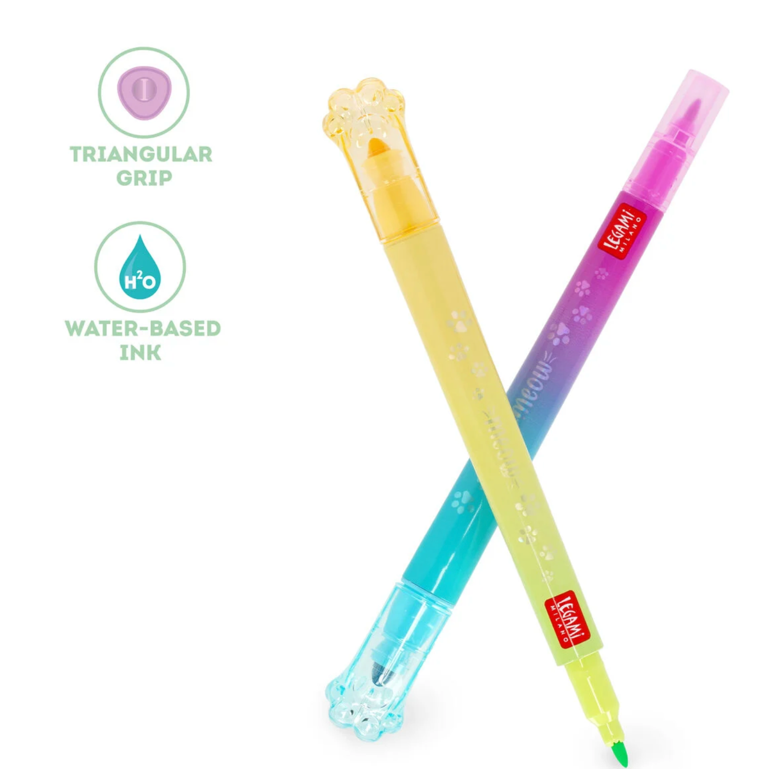 Set di 6 Pennarelli Doppia Punta con Colori Sovrascrivibili - Meow legami