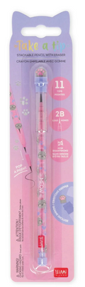 Matita Impilabile con Gomma - Take a Tip - Kitty