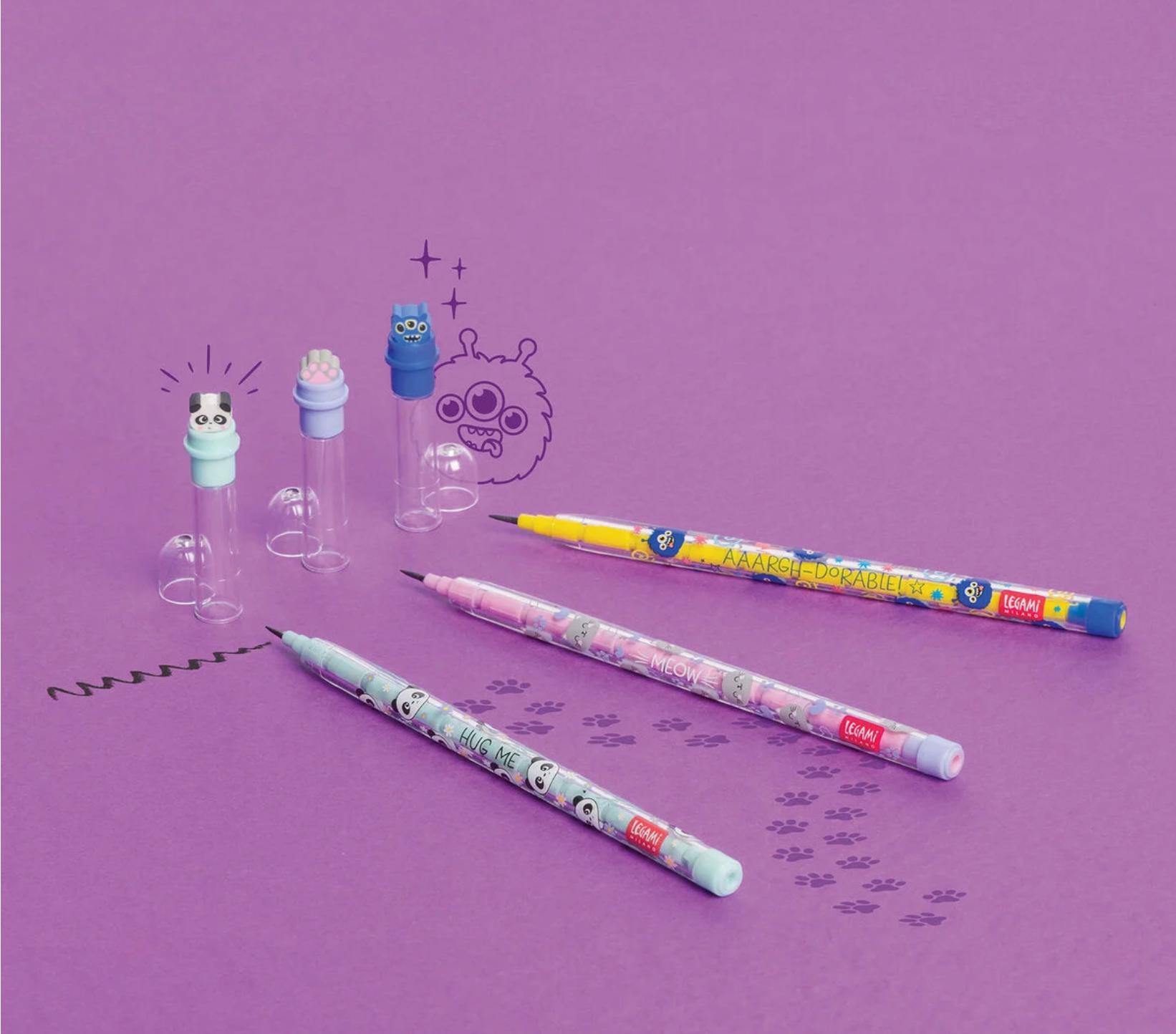 Matita Impilabile con Gomma - Take a Tip - Monster legami
