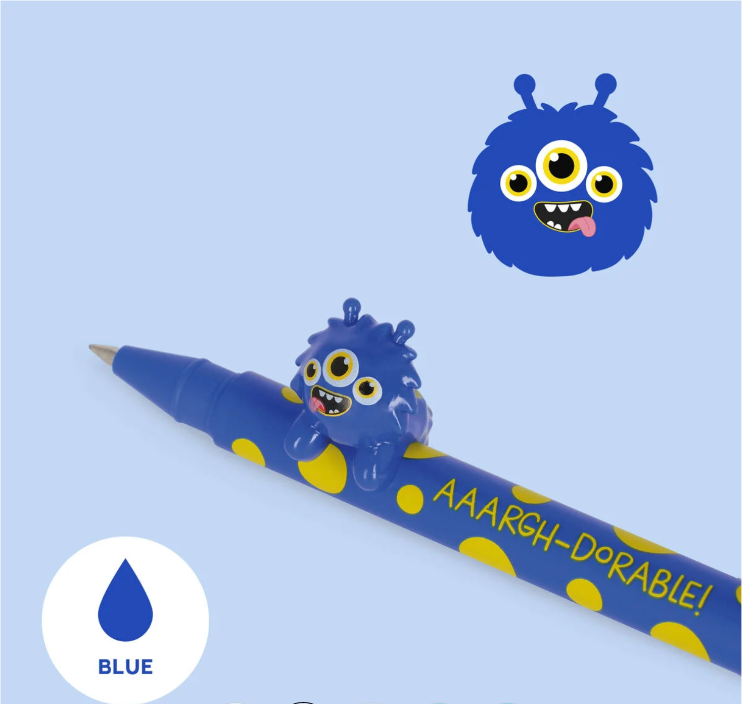 Penna Gel con Monster decorativo della famiglia Lovely Friends di Legami