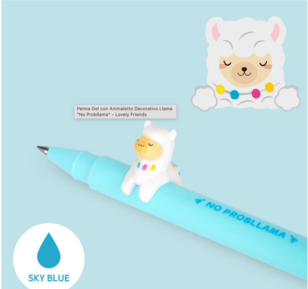 Penna Gel con Llama decorativo della famiglia Lovely Friends legami