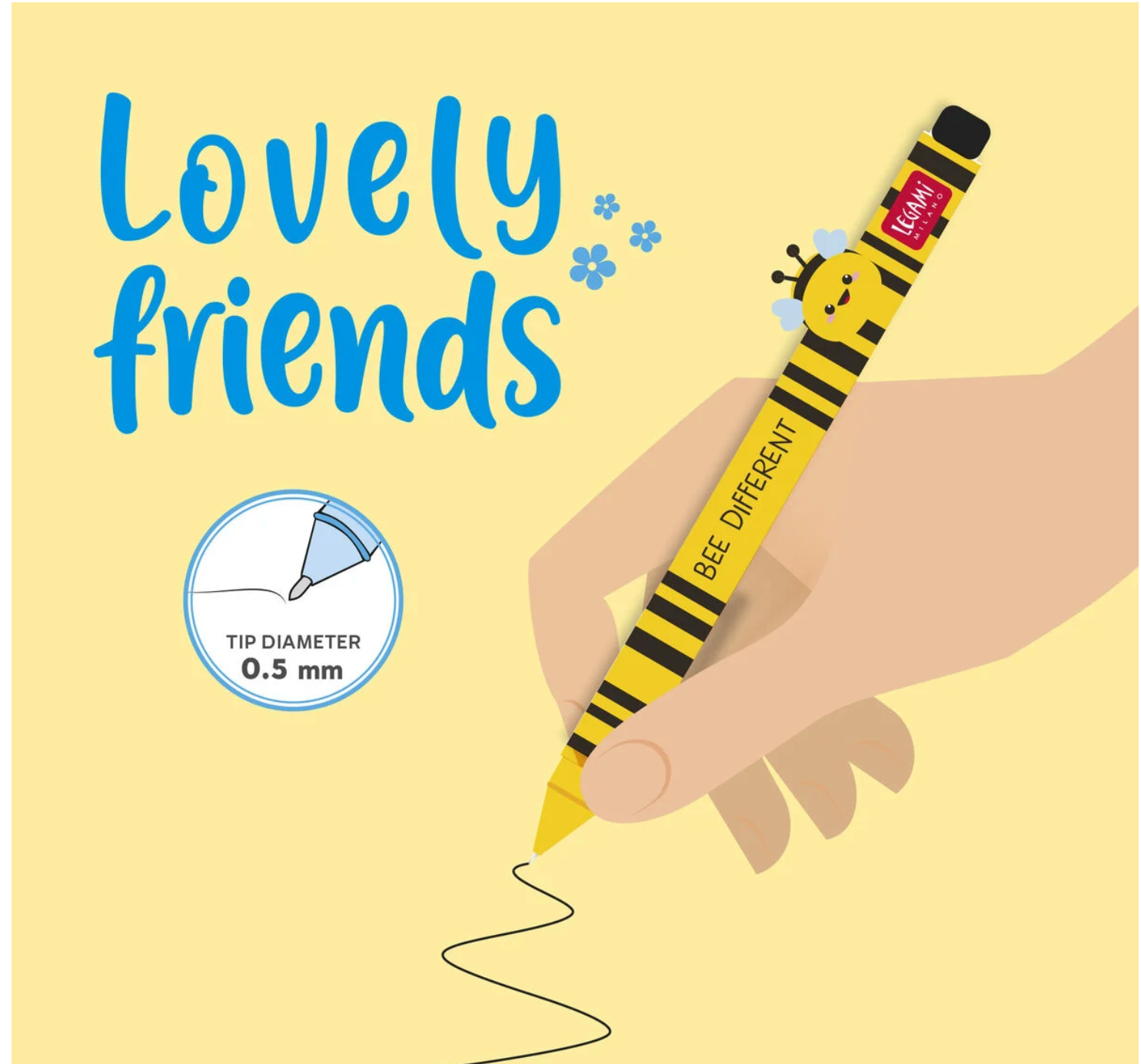 Penna Gel con Bee decorativo della famiglia Lovely Friends