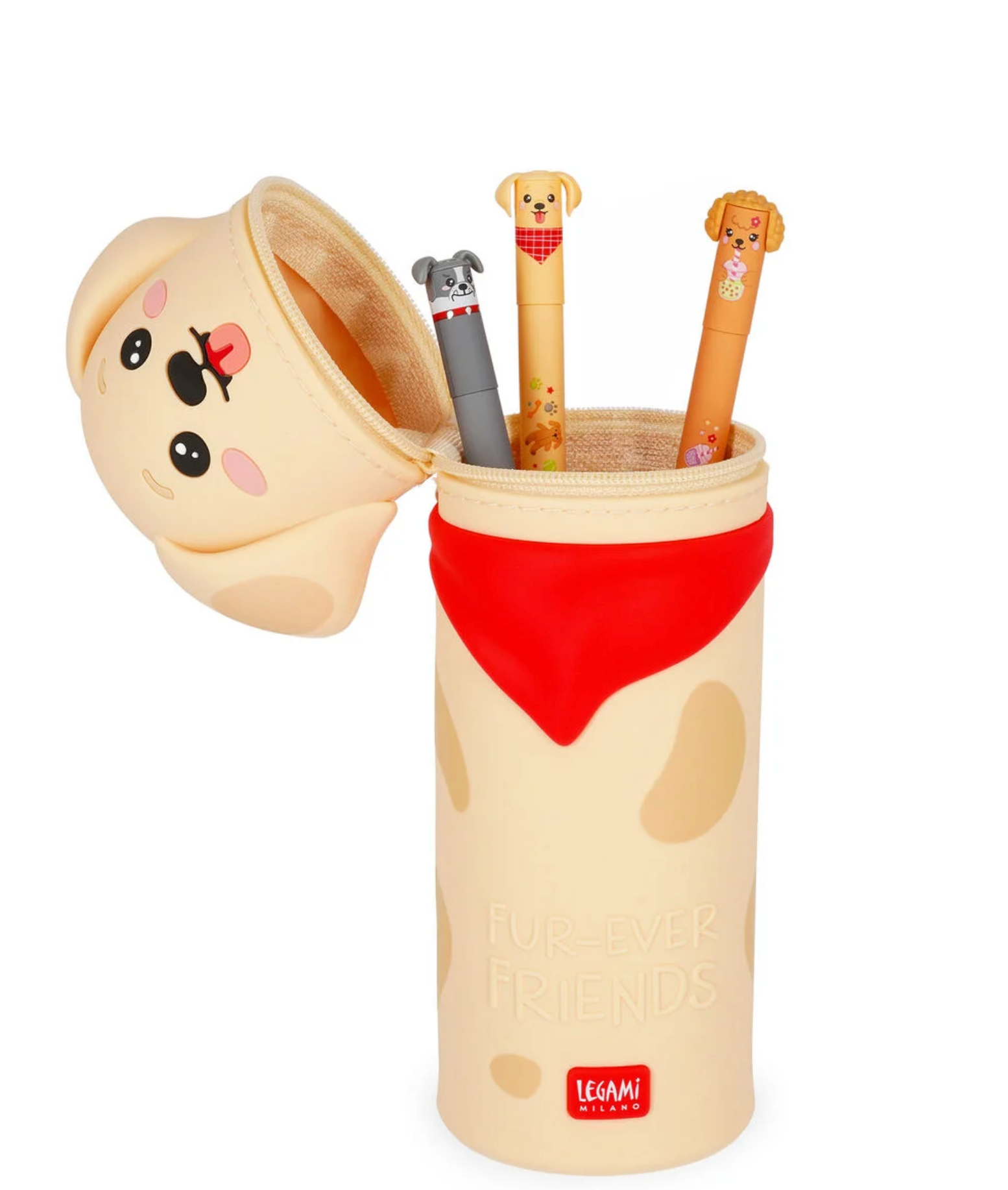 l'Astuccio 2 in 1 in Morbido Silicone - Kawaii - Golden di Legami